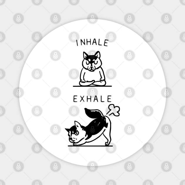 Inhale Exhale Husky Magnet by huebucket